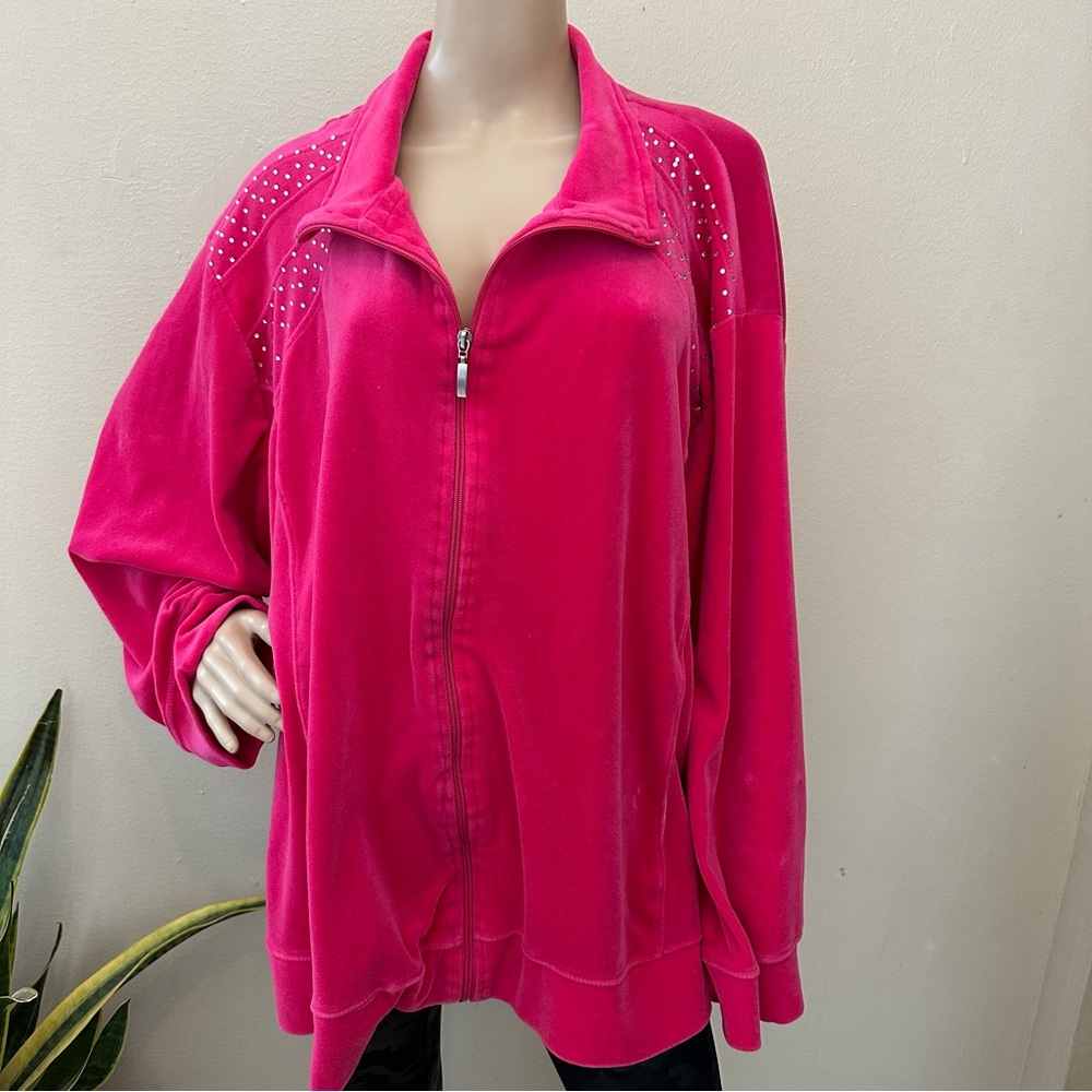 Plus Size Erica Brooke Barbie Pink Track Suit. Jacket Sz 34 Pants Sz 30